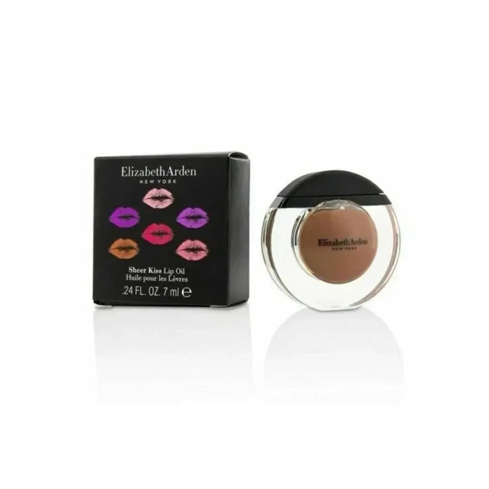 ELIZABETH ARDEN SHEER KISS LIP OIL, Nude Oasis 02 NIB .24fl Oz Fast Shipping